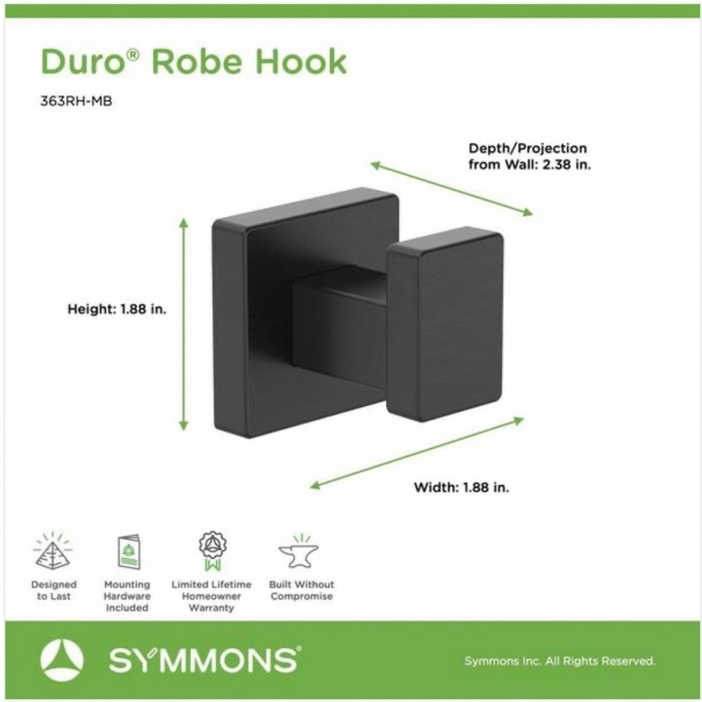 { Symmons } - Duro Robe Hook - Picture 2 of 3